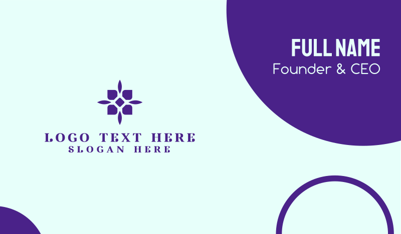 Simple Purple Flower Business Card