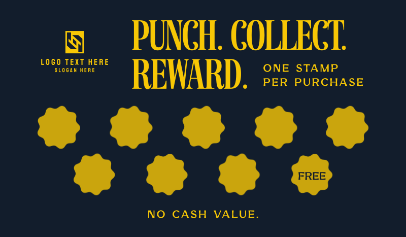 Modern Stamp Reward Business Card